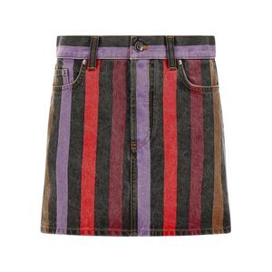 Versace Women Striped Denim Skirt